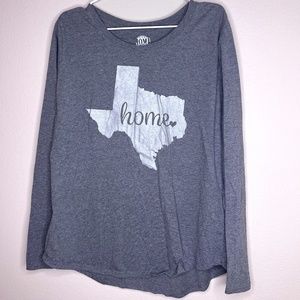 Home Free Texas home Silver print grey long sleeve tee
